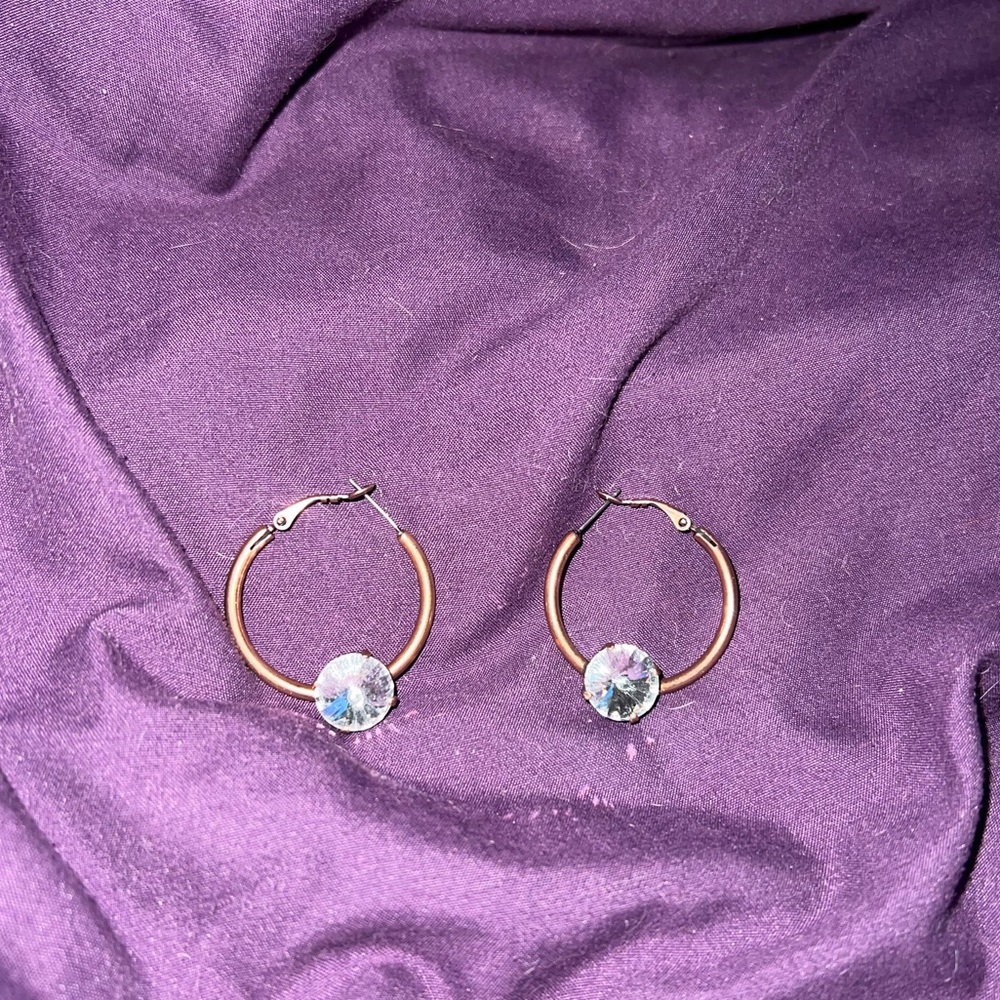 Earrings diamond hoops
